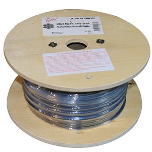 1 / 4 X 500 FT, 7X19 Black Hot Dip Galvanized Steel Cable 