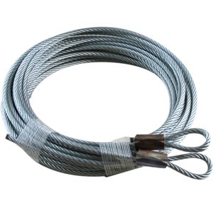 1 / 8 X 144 7X19 GAC Garage Door Plain Loop Extension Lift Cables - Brown